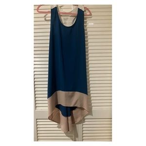 Teal/Beige Colorblock hi/lo maxi dress Smal